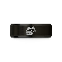 unique presents for her – black tungsten mini excavator wedding band
