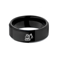 top gifts for her – black tungsten mini excavator wedding band