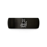 women’s holiday gift ideas – black & rose gold tungsten cat lotus seated wedding band