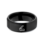 unique presents for her – black tungsten folding saw wedding band