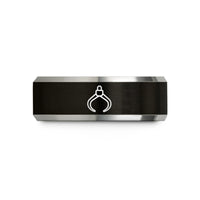 winter gift ideas her – black & silver tungsten rock grapple wedding band