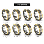 font options for inside engraving on gold & silver christmas pudding rings