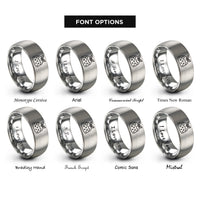 font options for inside engraving on silver christmas pudding rings