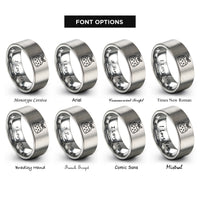font options for inside engraving on grey christmas pudding rings