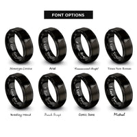 font options for inside engraving on black christmas tree rings