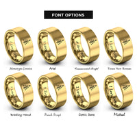 font options for inside engraving on gold christmas tree rings