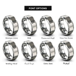 font options for inside engraving on gray chromosome rings