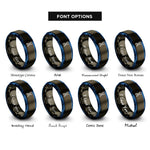 font options for inside engraving on gunmetal & blue chromosome rings