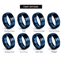 font options for inside engraving on blue chromosome x rings