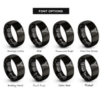 font options for inside engraving on black chromosome y rings