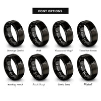 font options for inside engraving on black chromosome y rings