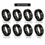 font options for inside engraving on black chromosome y rings