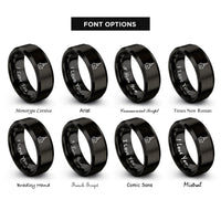 font options for inside engraving on black church silhouette rings