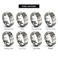 font options for inside engraving on silver church silhouette rings