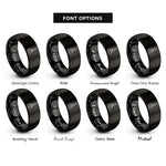 font options for inside engraving on black church steeple rings