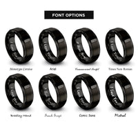 font options for inside engraving on black churro rings