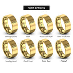 font options for inside engraving on gold churro rings