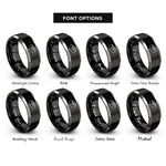 font options for inside engraving on black & grey cinder block rings