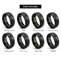 font options for inside engraving on black cinder block rings
