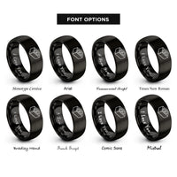 font options for inside engraving on black cinder block rings