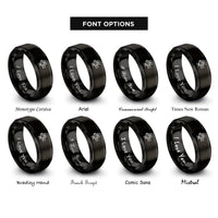 font options for inside engraving on black cinema camera rings