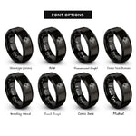 font options for inside engraving on black cinema camera rings