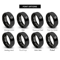 font options for inside engraving on black cinema camera rings