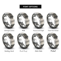 font options for inside engraving on gray cinema camera rings