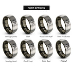 font options for inside engraving on gunmetal & gray cinema camera rings