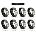 font options for inside engraving on black & grey cinema projector rings