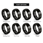 font options for inside engraving on black cinema projector rings
