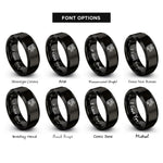font options for inside engraving on black cinema projector rings