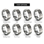 font options for inside engraving on gray cinema projector rings
