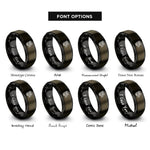 font options for inside engraving on gunmetal & black cinema projector rings
