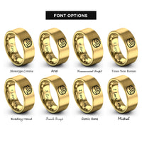font options for inside engraving on gold cinnamon roll rings