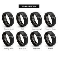 font options for inside engraving on black cinnamon stick rings