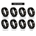 font options for inside engraving on black circle altar pentacle rings