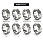 font options for inside engraving on grey circle altar pentacle rings