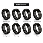 font options for inside engraving on black circle badge stars rings