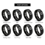 font options for inside engraving on black circle cookie cutter rings