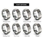 font options for inside engraving on gray circle cookie cutter rings