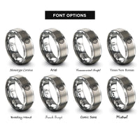 font options for inside engraving on grey circle cookie cutter rings