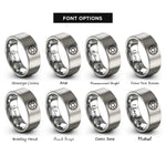 font options for inside engraving on silver circle cookie cutter rings