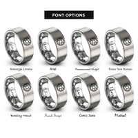 font options for inside engraving on silver circle cookie cutter rings
