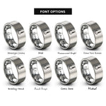 font options for inside engraving on gray circle hook knot rings