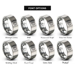 font options for inside engraving on silver circle track rings
