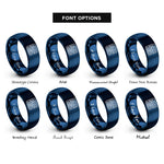font options for inside engraving on blue circuit board pattern rings