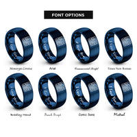 font options for inside engraving on blue circuit board pattern rings
