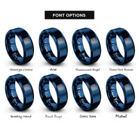 font options for inside engraving on blue circuit board pattern rings