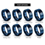 font options for inside engraving on blue circuit board pattern rings
